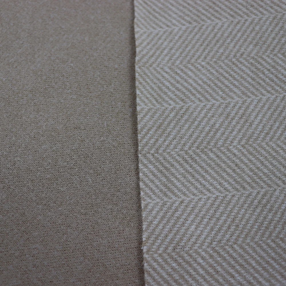 New color woolen fashion tiwll 100% polyester tweed herringbone coat wool fabric