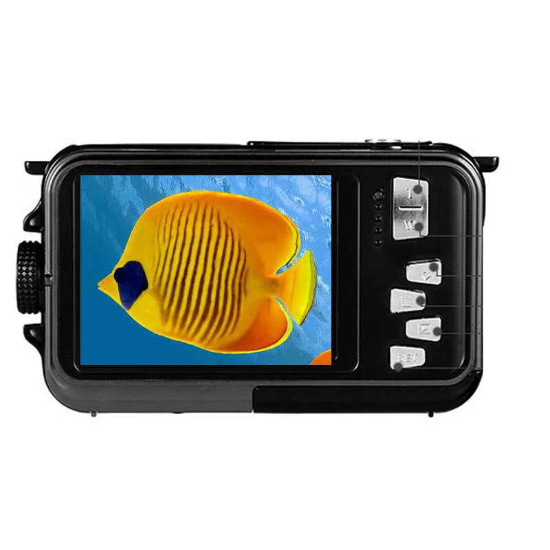 Winait 24MP waterproof dual display digital video camera with rechargeable lithium battery