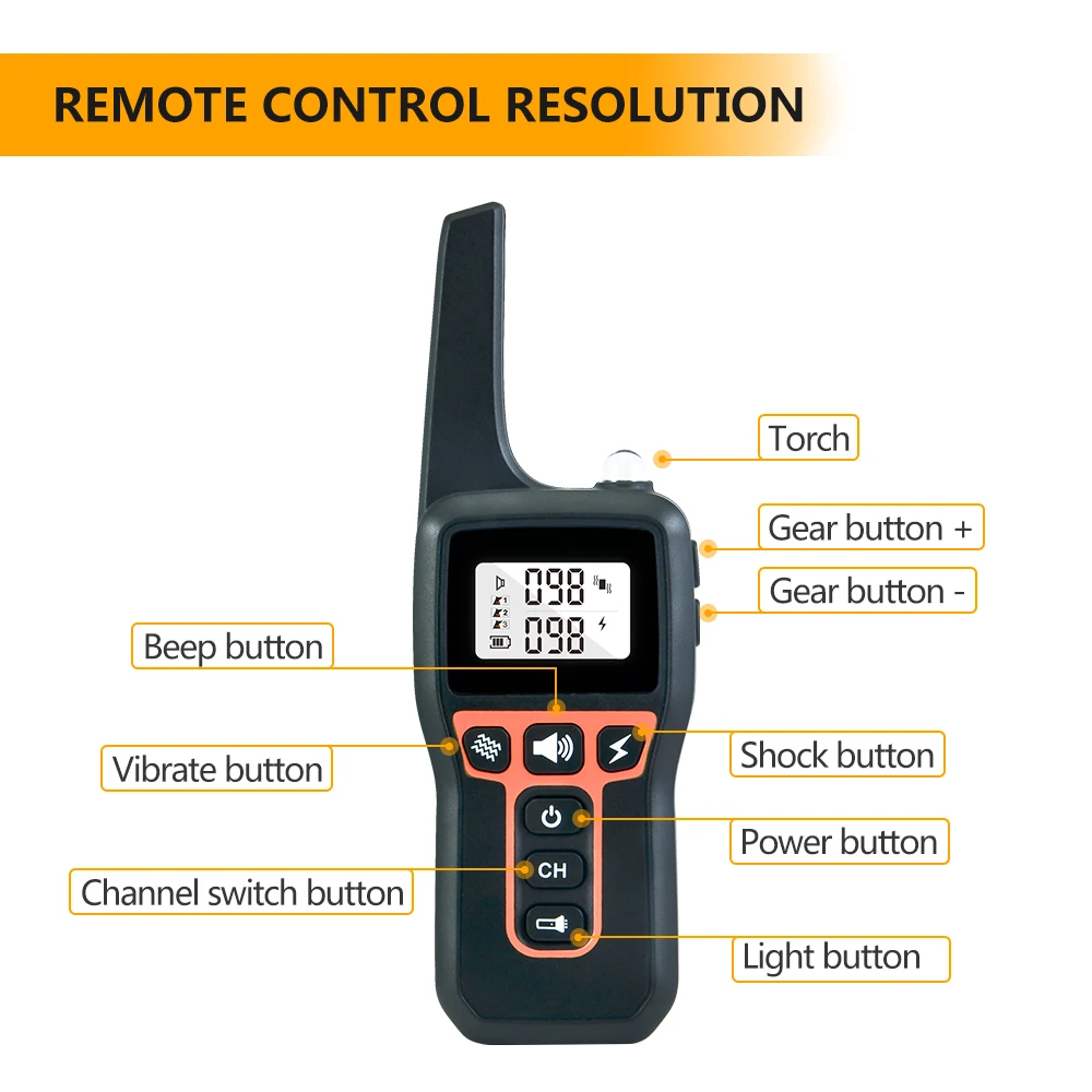 Dog Harness Electronic Shock Vibration Remote Waterproof Rechargeable Dog Training Collars Electric Pet Training E-collar