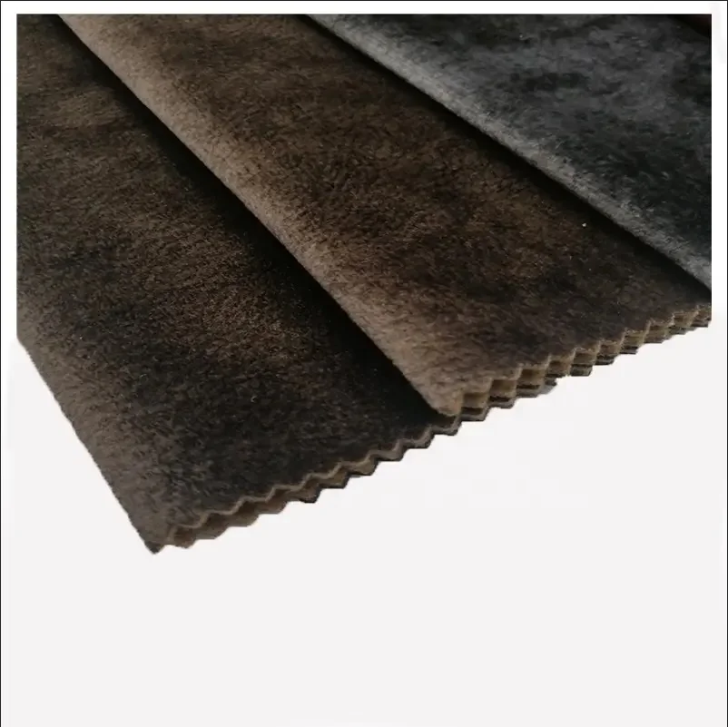 Upholstery embossing textured sofa velour fabric price per meter embossed polyester velvet fabric with backing fleece