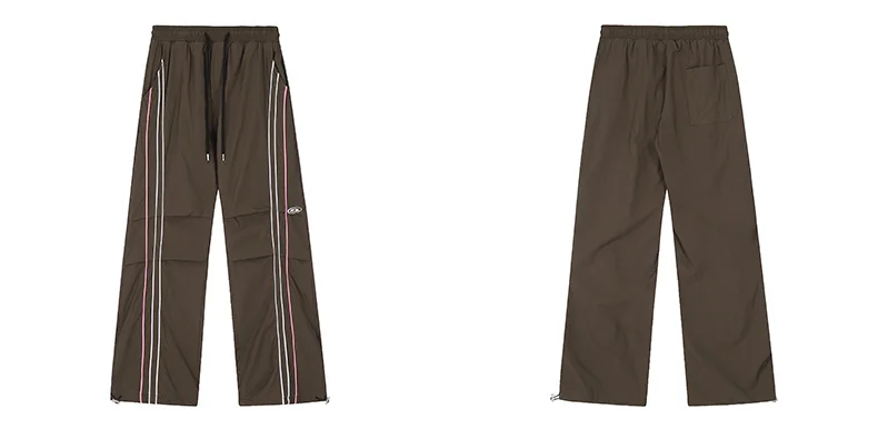 Oem Baggy Side Striped Nylon Pants Straight Stacked Sweats Pants Mens Casual Flared Track Pants Men