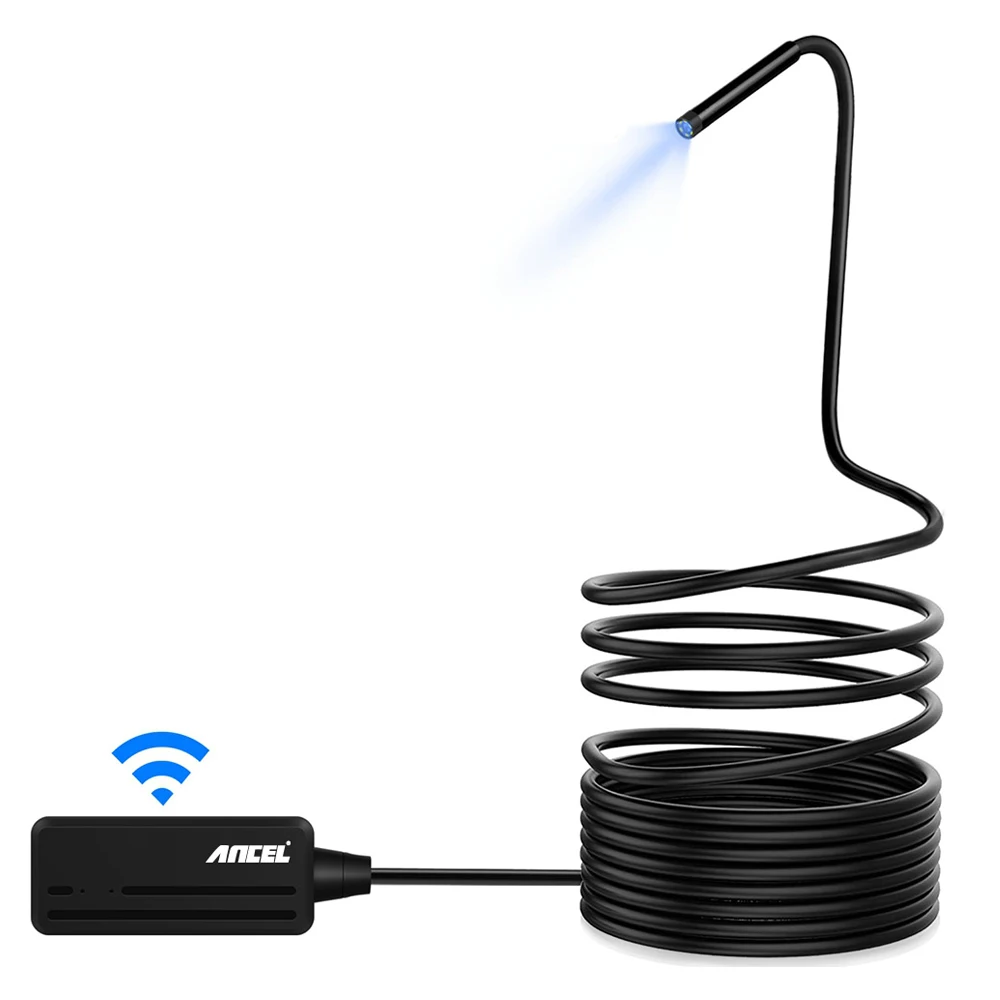 Professional Wireless Endoscope ANCEL W655 1080P HD Sensor Inspection Camera With Mirror Lithium Battery Weatherproof Borescope