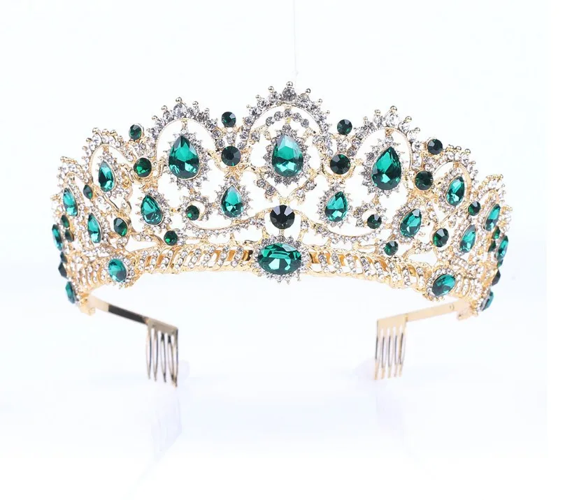 European style bridal tiara crown rhinestone wedding hair accessories apparel wholesale crystal jewelry ring white headbands