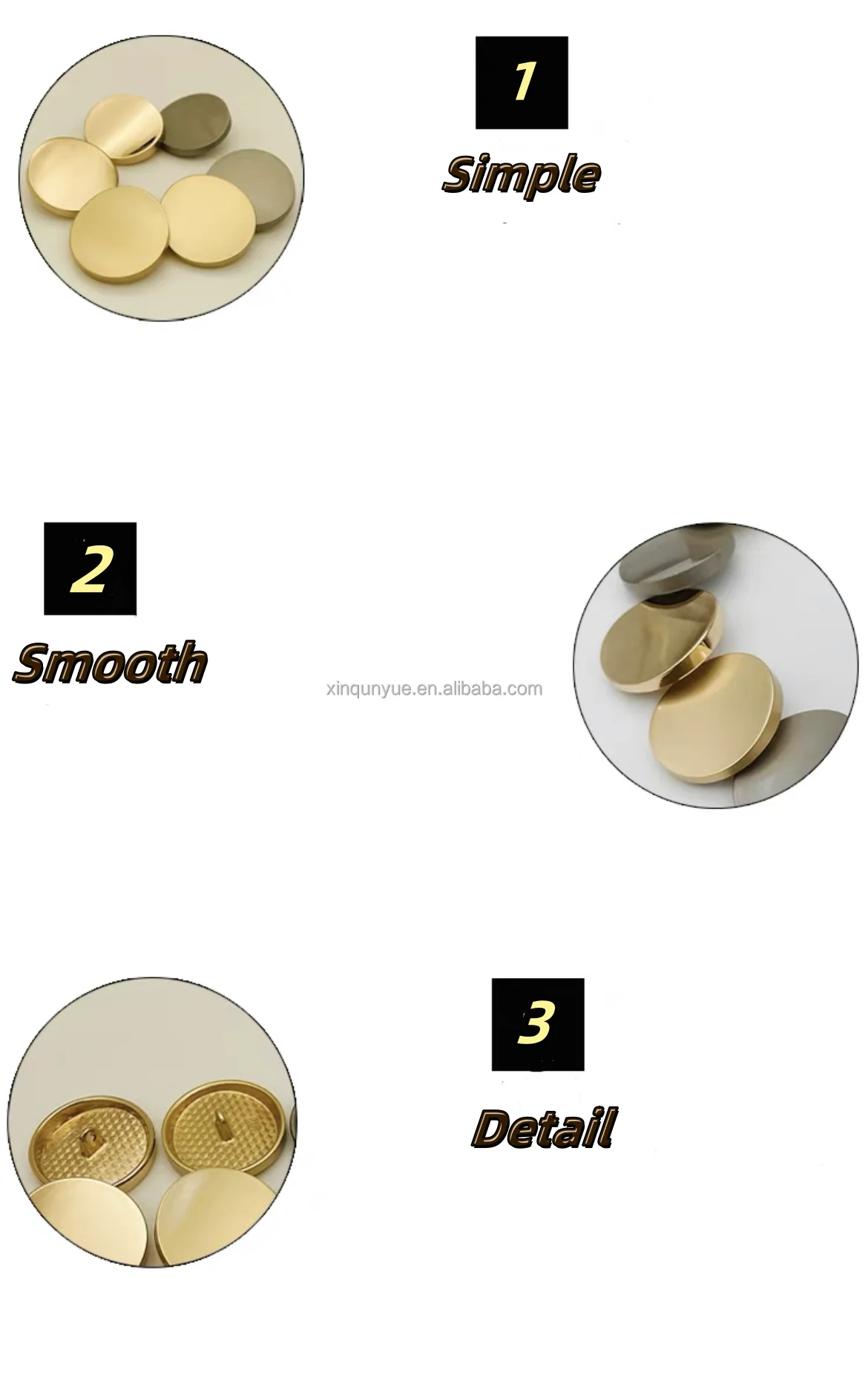 High-Grade Gold round Suit Buttons for Men Women Delicate Coat Buckles with Sustainable Features Decorated Clothing Leather Logo