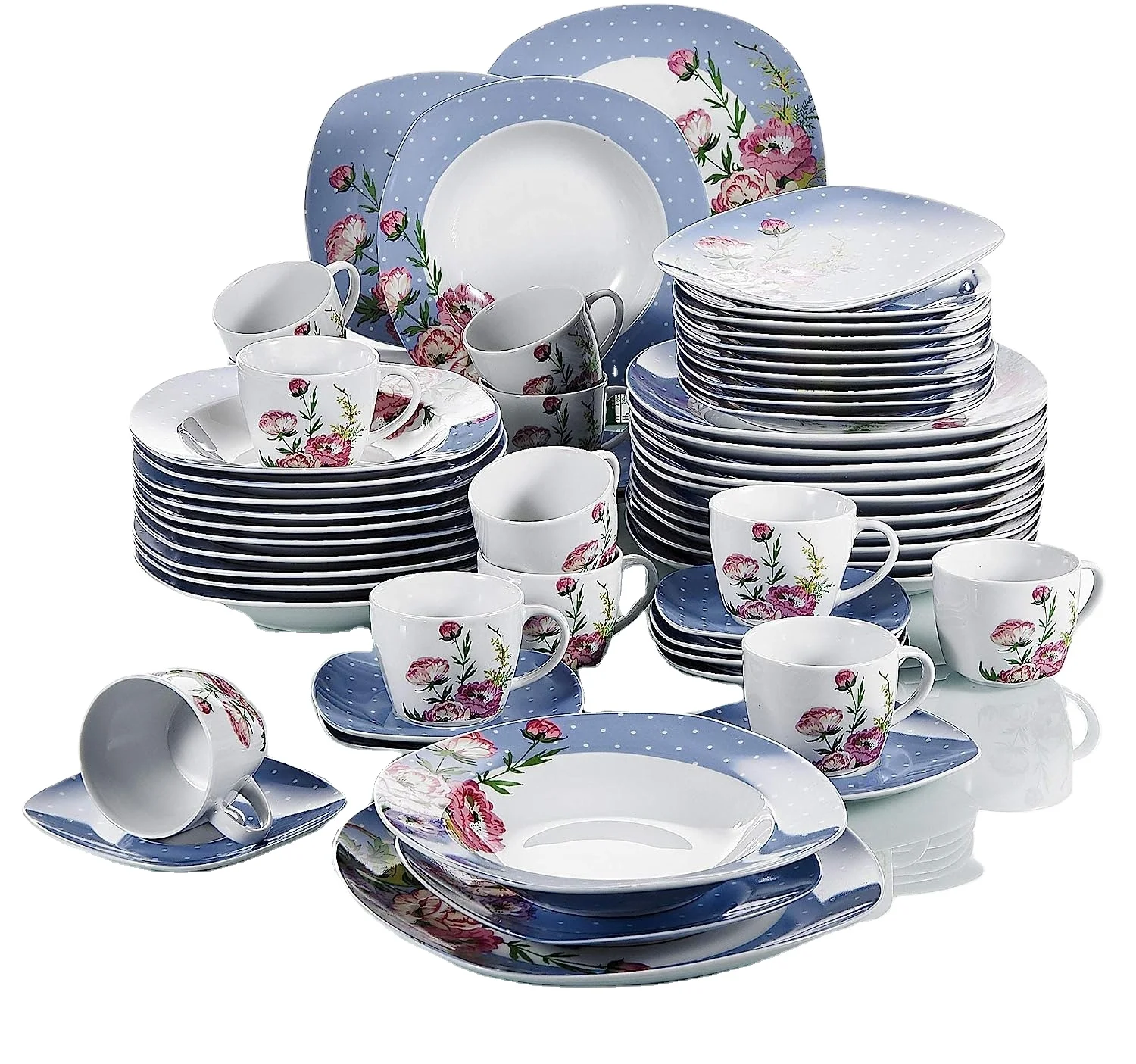 Поставка с завода, наборы фарфоровой посуды из 60 предметов/набор керамических тарелок/Набор посуды для 12 человек