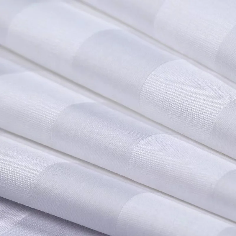 wholesale satin hotel bed sheet 1cm 3cm striped cotton fabric