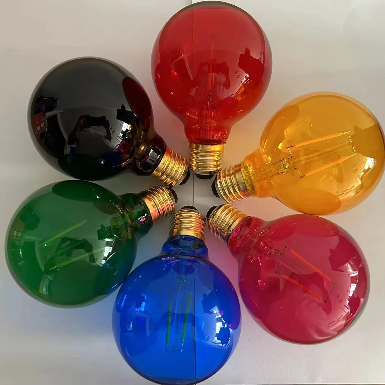 Colorful Glass Filament Bulbs for Home Office Remote Controlled for Middle Sized Crystal Chandeliers