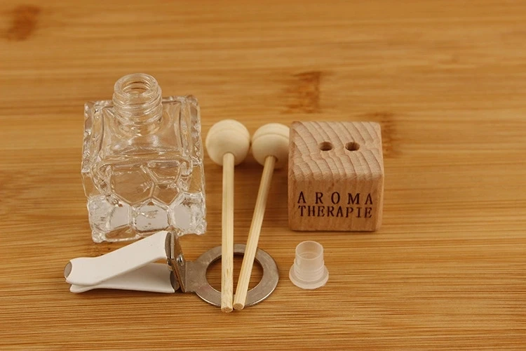 10ml Empty Car Diffuser Vent Clip Air Freshener Outlet Cooler Perfume Essential Oil Aromatherapy Bottle With Wooden Lid