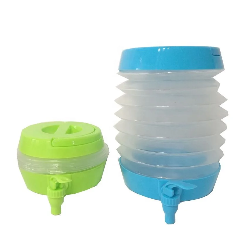 foldable plastic bottle 1gal for juice or water with tap keep item cooling chest bottle
