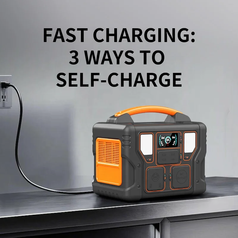 110V 220V 500W Outdoor Energy Storage Fast Charger Emergency Portable Power Station Lithium Battery Solar Generator For Home use