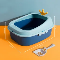 Cat Litter Box Design Semi-enclosed Sandbox Big Space Toilet Detachable Prevent Splash Tray Goods for Kittens Cat Bedpans