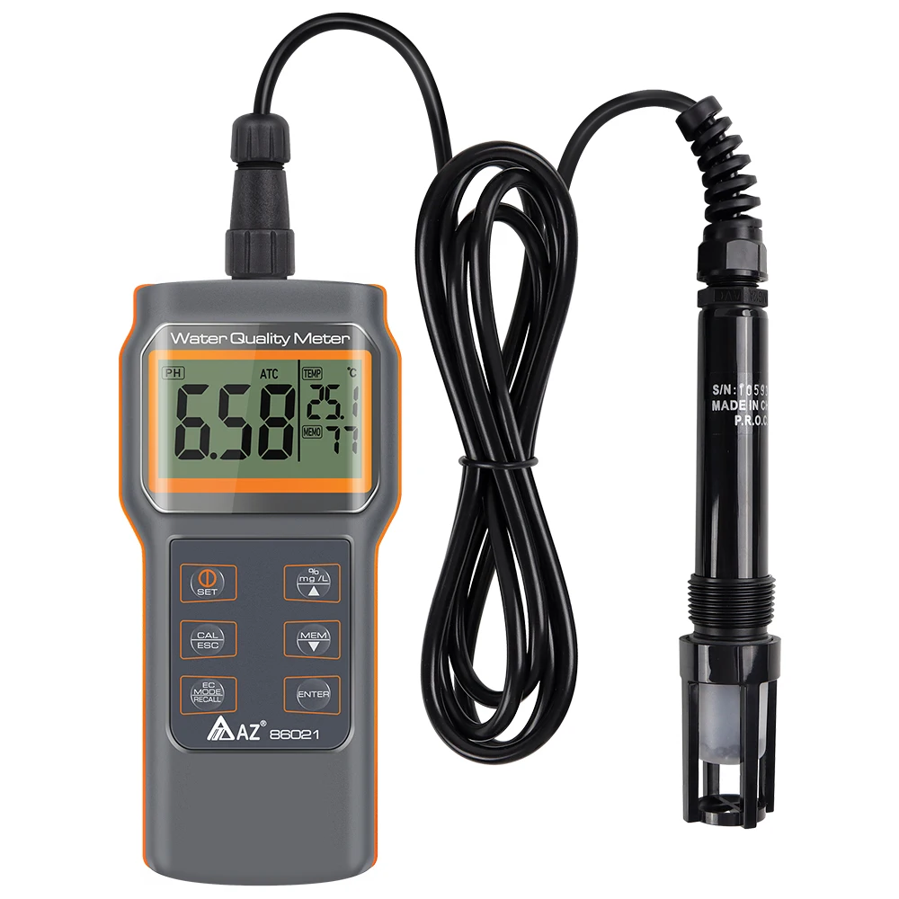 Digital Explicit AZ-86021 PH Testing Instrument Smart Sensor Dissolved Oxygen Detector For Aquaculture