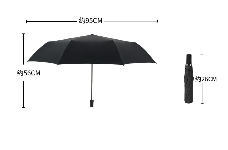 custom logo print windproof 3 fold mini umbrella sun umbrella