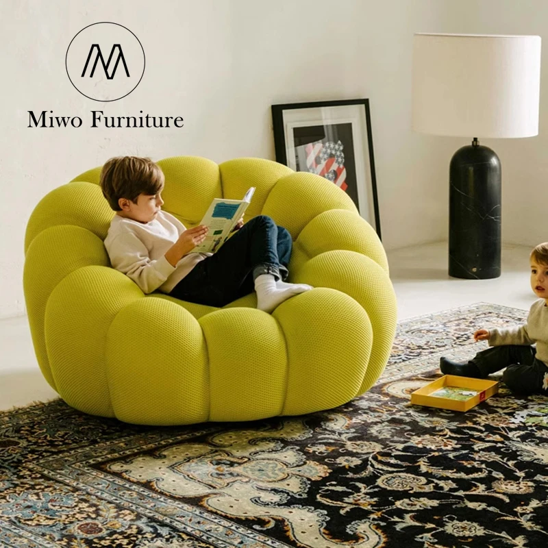 Living room Accent chair Home Furniture Children Lazy Child chair Custom green grey purple bubble linen velvet fabric armchair