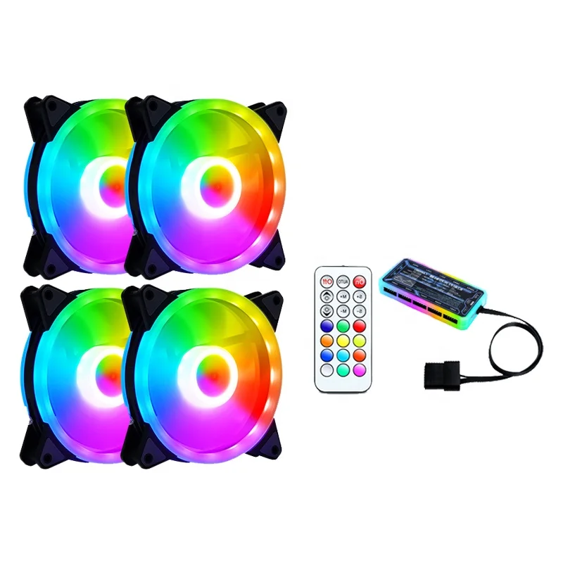  Готов к отправке 12 см управление rgb Изменение цвета Светодиодная симфония охлаждение бесшумный Компьютерный