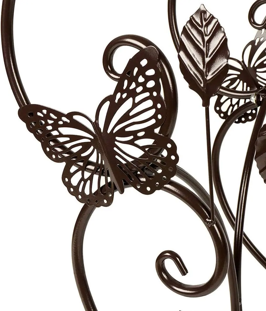 3 Tier Metal Garden Display Stand For Indoor And Outdoor With 3 Plant Pots For Courtyard Living Room Corner Balcony And Bedroom