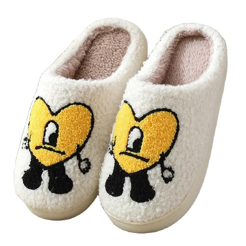 Germany Winter Thick Bottom Plush Home Slippers Fleece Coral Velvet Bedroom House Shoes Soft Warm Indoor Slipper for Men Women