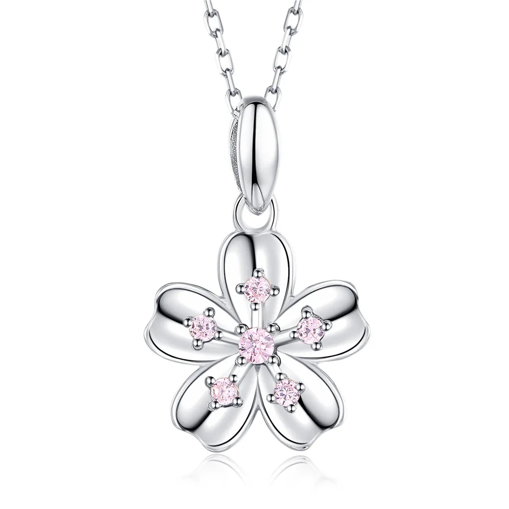 Zircon Inlaid S925 Jewelry  925 Sterling Silver cute Fashion jewellery Necklaces for Girls Sister