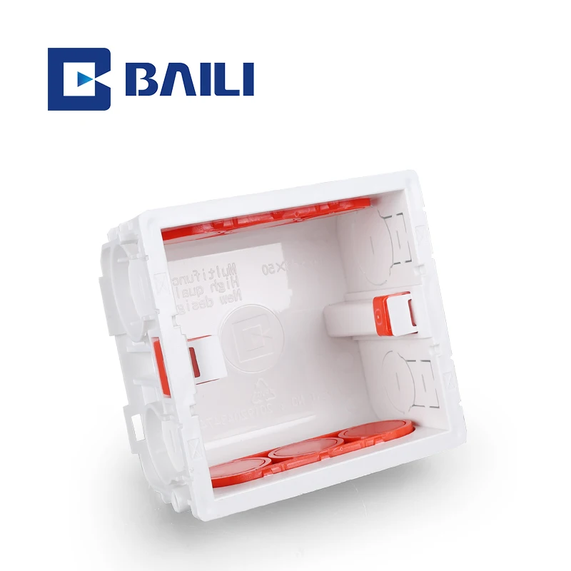 Baili 05-86 type 40H PVC Flush mounting  Electrical  white switch socket one gang tow gang three gang bottom box junction box