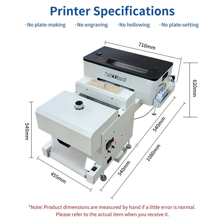Manufacturer Dual XP600 A3 DTF Printer 30 cm white toner Direct Transfer Film Printer With dtf Shaking Powder Machine for T-shir