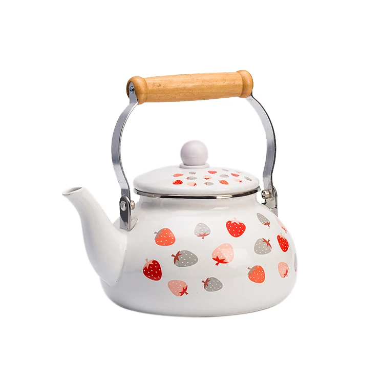 Custom Color Electric Boiling Water Enamel Kettle Carbon Steel Water Pots Coffee Kettles Enamel Coating