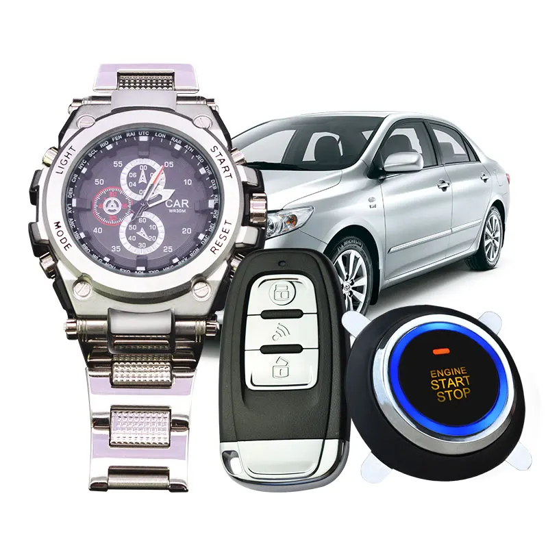 Carqseng Watch Smart Key Pke Keyless Entry Remote Starter Engine Start Stop Smart Car Alarm