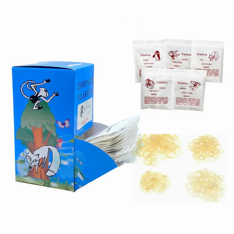 Dental orthodontic Material rubber bands elastics /Zoo park pattern dental elastic rubber bands / Elastic tie o-ring