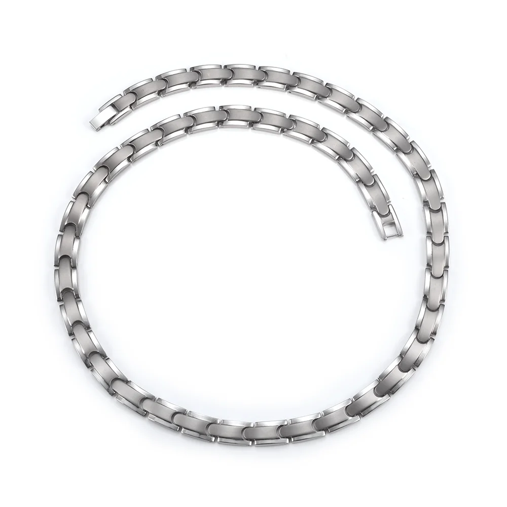 Wollet Elegant Natural Pain Relief Titanium Magnetic Therapy Necklace for Neck Arthritis Migraine Headaches Shoulders and Back