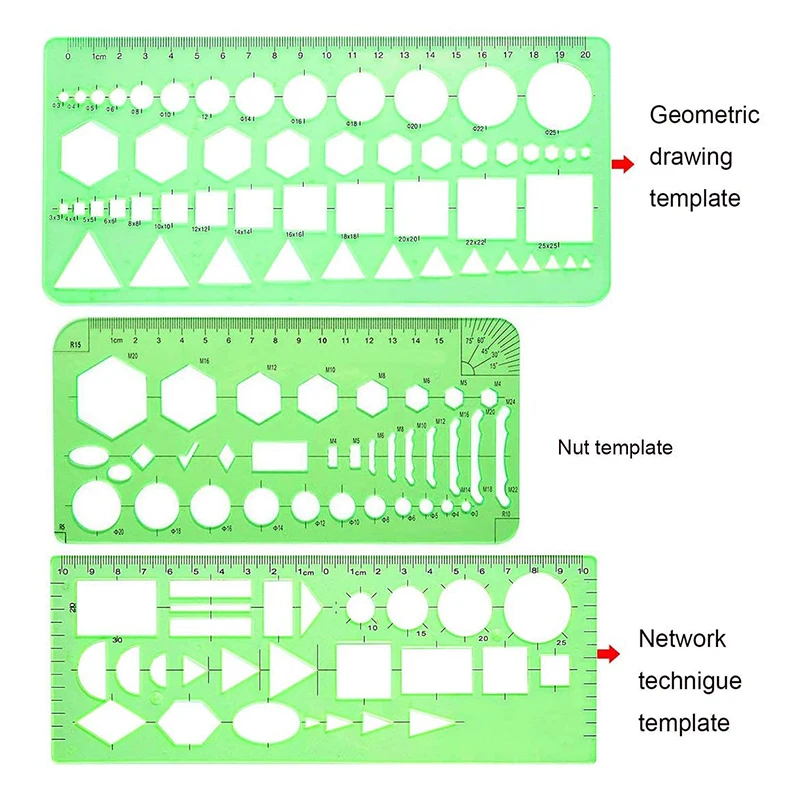 Рекламная линейка для рисования различных геометрических фигур, трафарет для рисования в журнал на заказ для детей