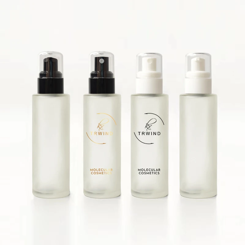 Skincare empty luxury cosmetic package glass bottles 100ml 120ml frosted pump spray body lotion serum bottle