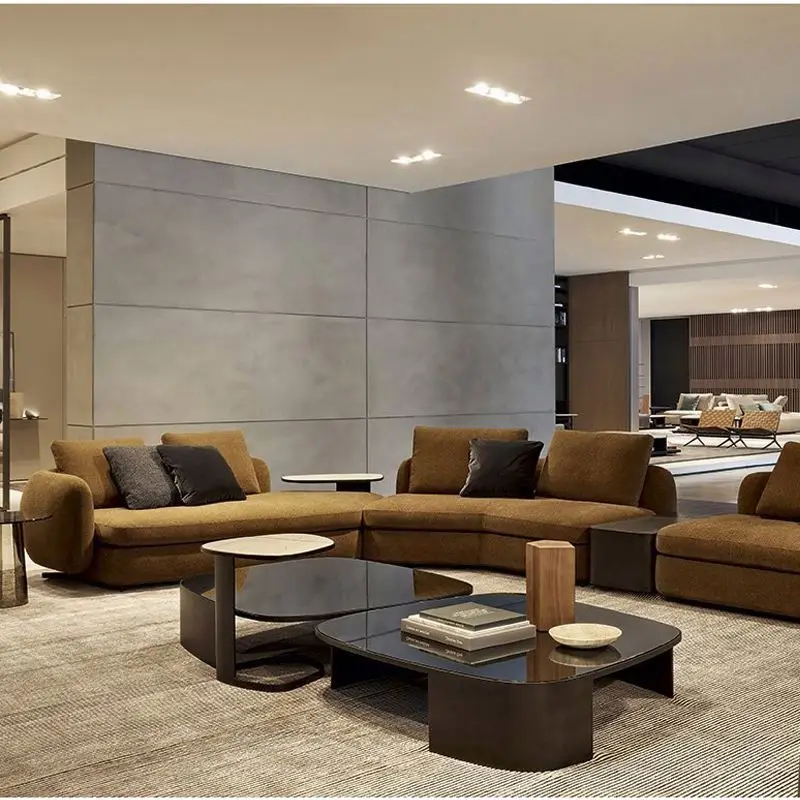 Foshan factory custom made high end luxury home villa fabric sofa furniture set for living room