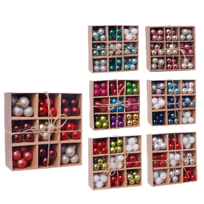 
Amazon Hot Holiday Xmas 3cm/99pcs Tree Ball Bauble Small Ornaments for Indoor Christmas Decoration 
