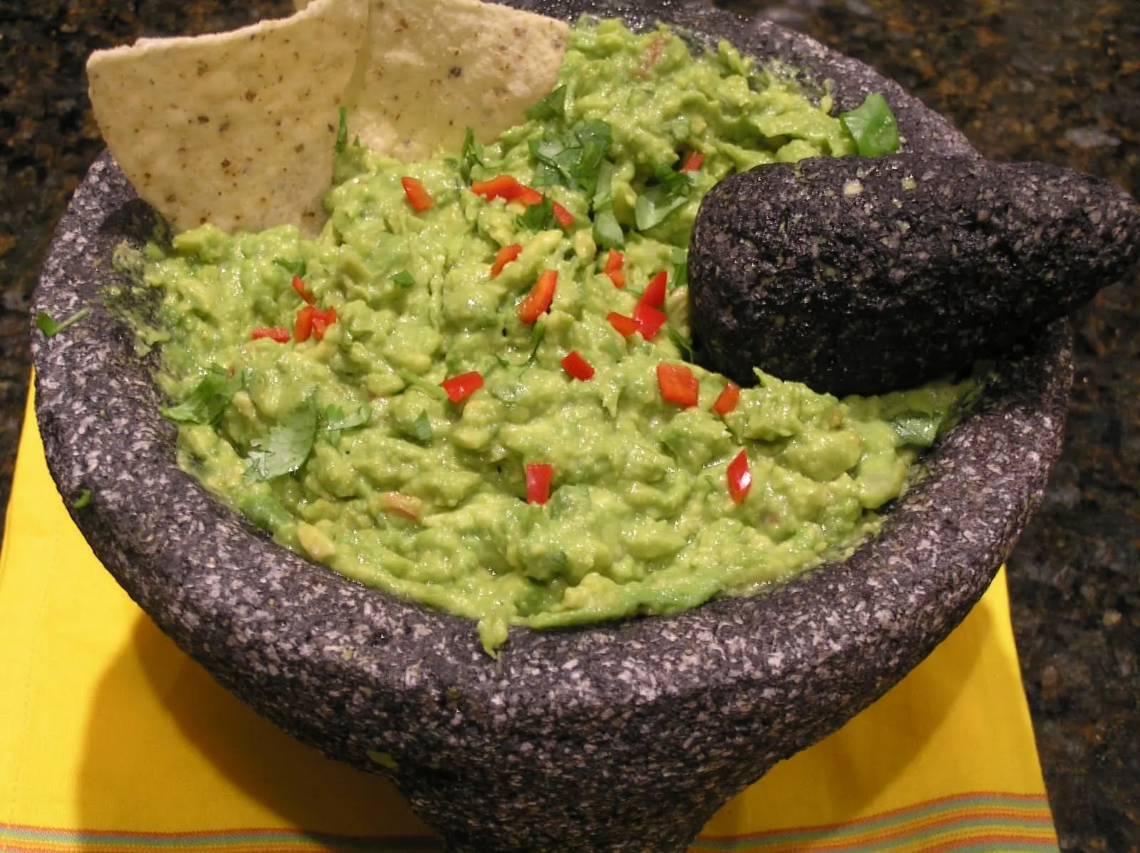Natural stone mortar and pestle set for Kitchen large granite giant Molcajete Guacamole Avocado