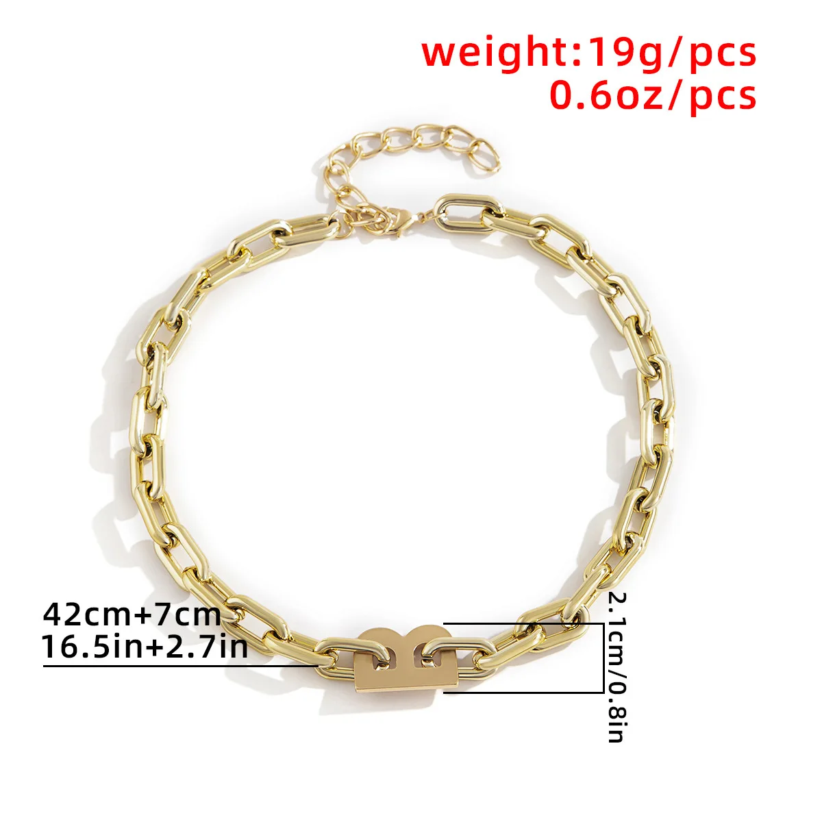 
2021Simple single-layer hip-hop CCB chain necklace female retro personality letter B accessory necklace 
