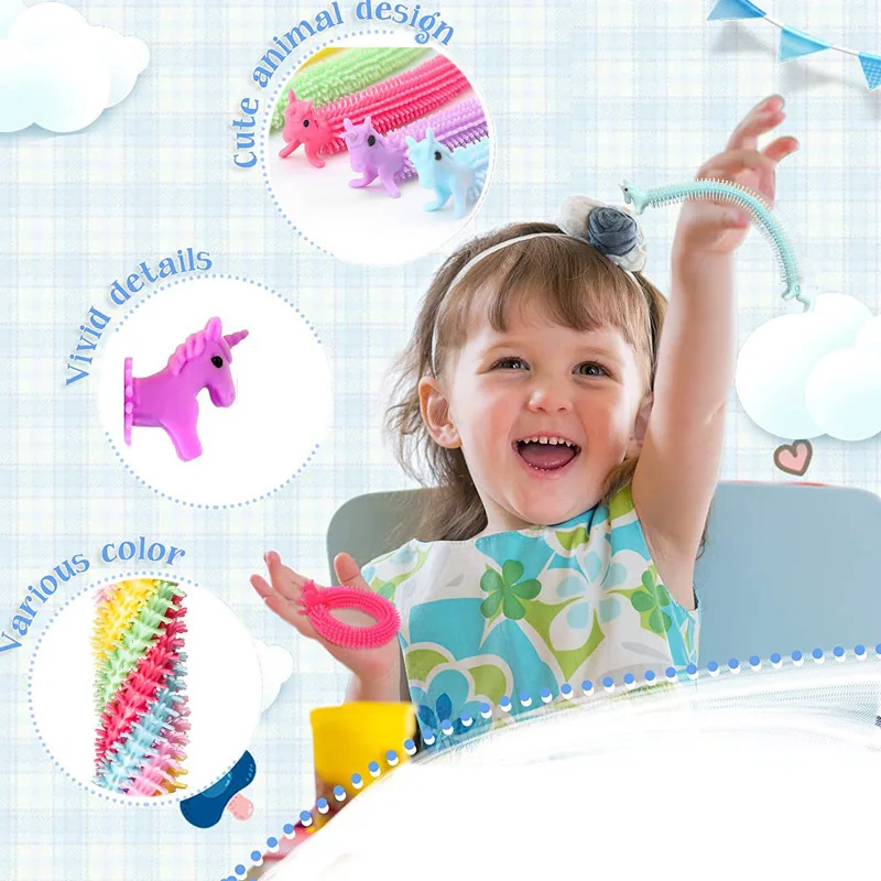 Hot Sale Multicolor Unicorn Stretchy Strings Bracelet Sensory Stress Relief Toys Unicorn Stretchy Strings Fidget Sensory Toys