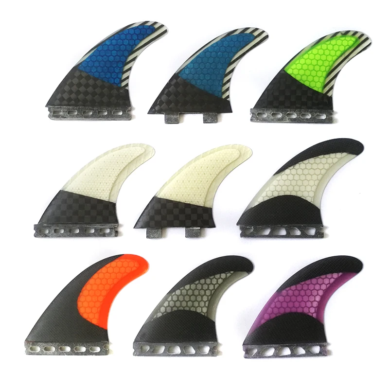
 China manufacture Custom Future fins Truster Orange Green Fiberglass Surfing  