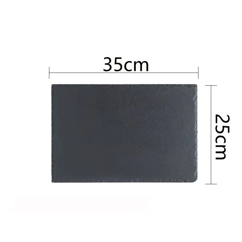 Wholesale Natural Healthy Materials Black Rectangle Slate Plate Steak Sushi Slate Dinner Plate Placemats Set