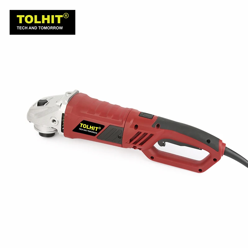 TOLHIT  Paddle Switch Rotary Handle Industrial Cutting Machine Professional Electric Angle Grinder Power Tool 2400W 230mm 9In