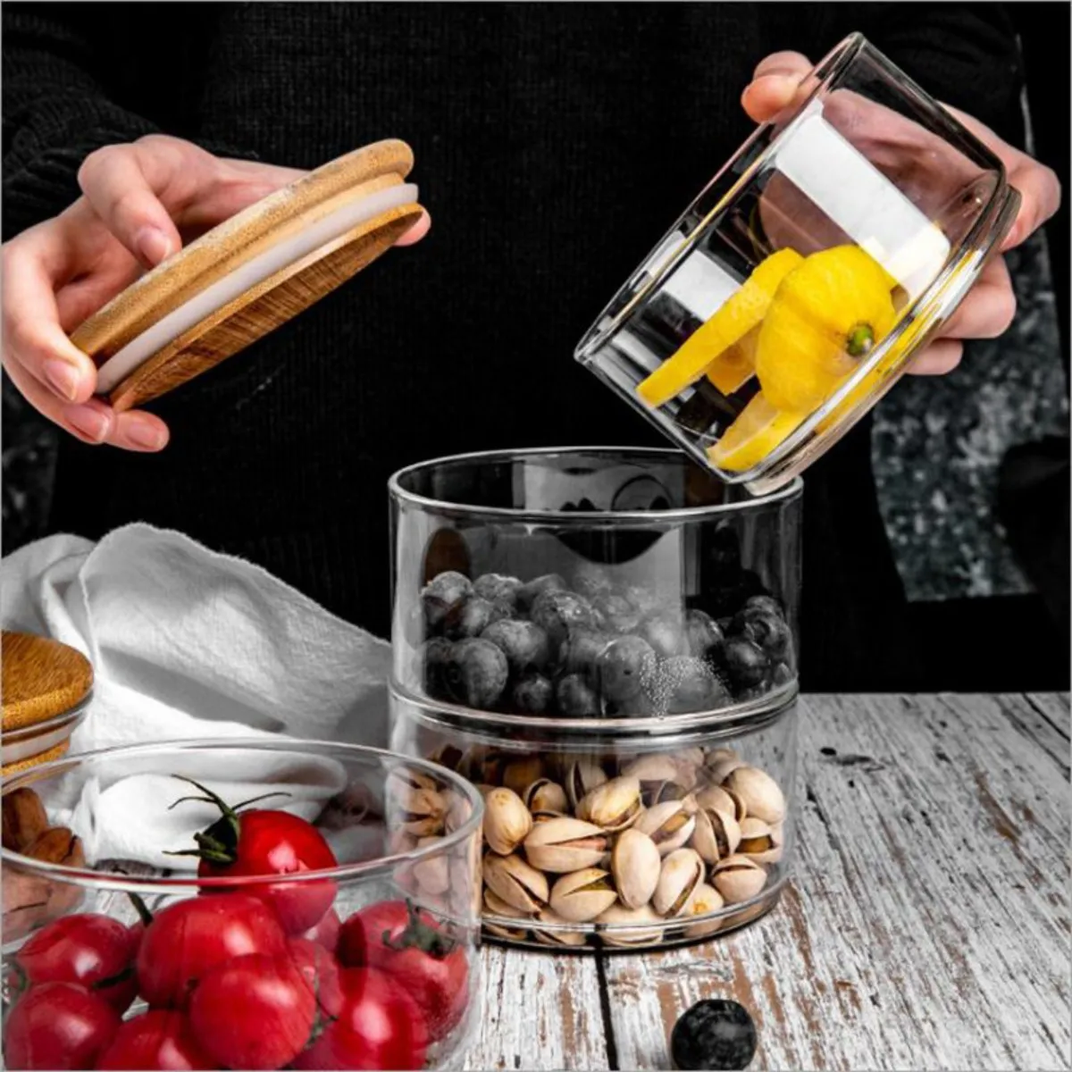 high borosilicate100ml 1  5  gallon 4 oz clear 1oz pudding food embossed 500ml storage glass jar with lid