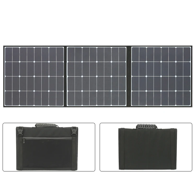150W foldable solar panel with kickstands QC3.0 USB-A Type-C for Jackery Rockpal Goalzero Suaoki Power generator most station