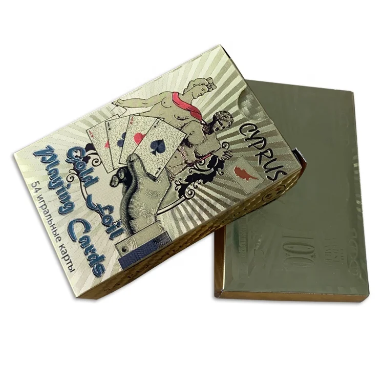 Custom Tuck Box for Playing Cards Gold Foil Poker Cards Plastic Playing Cards