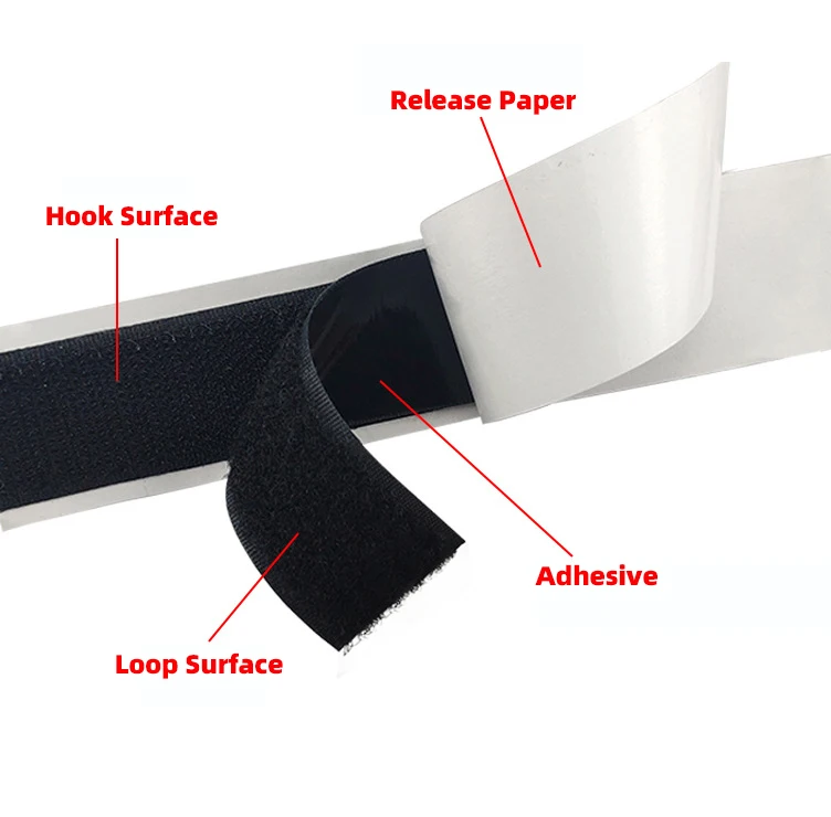 Manufacturer Custom Self Adhesive back Glue velcroes tape 3M Hook And Loop Tape