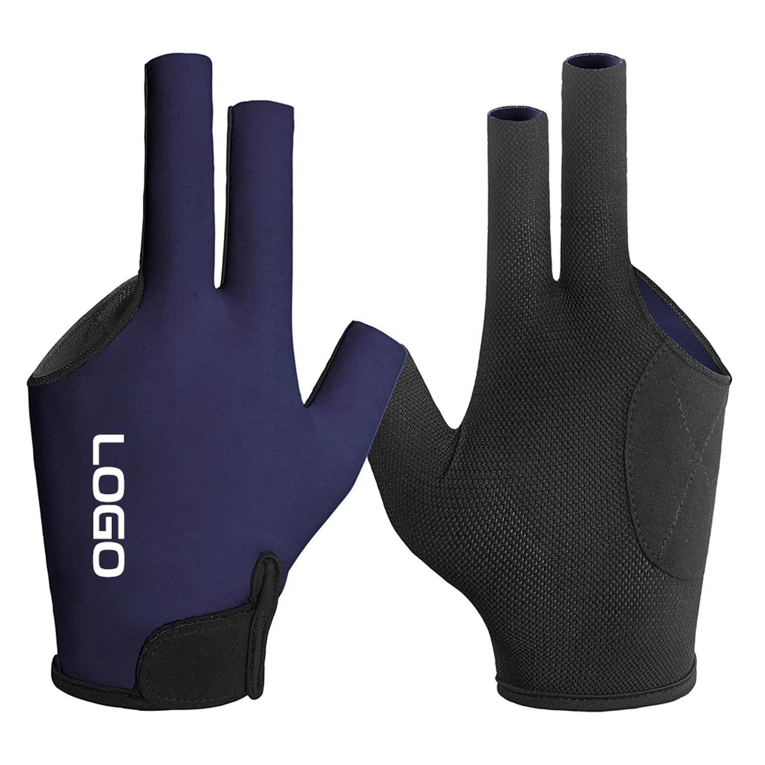 Man Woman Comfortable Elastic 3 Fingers Pool Cue Gloves For Billiard Shooters Custom Breathable Snooker Gloves