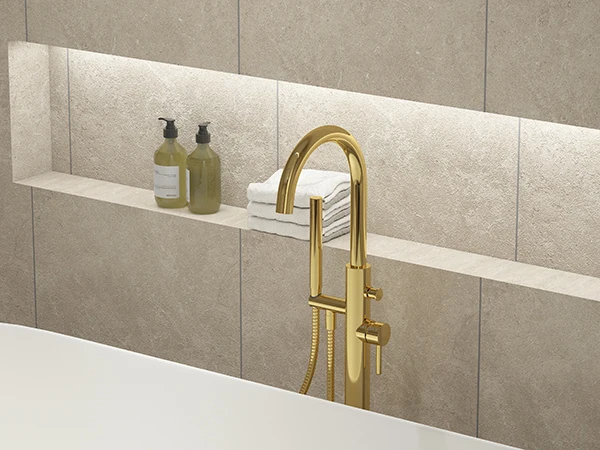 Floor Stand Concealed bathtub shower faucet bathroom tap with microphone hand shower set