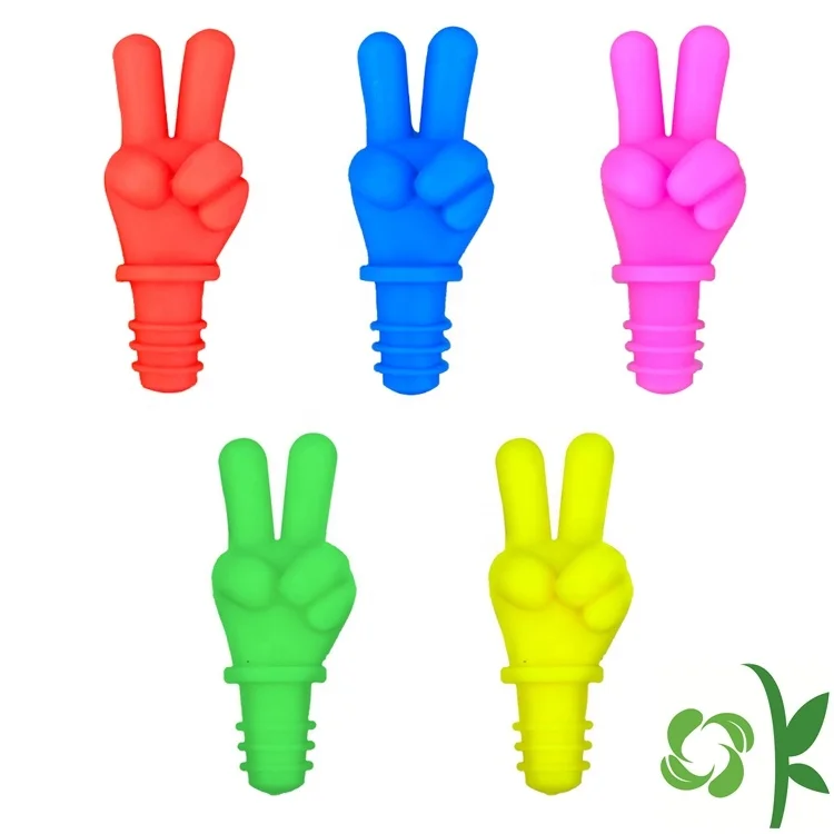 OKSILICONE сплошной цвет забавные 3D силиконовые винные пробки в форме пальца для сохранения свежести пива