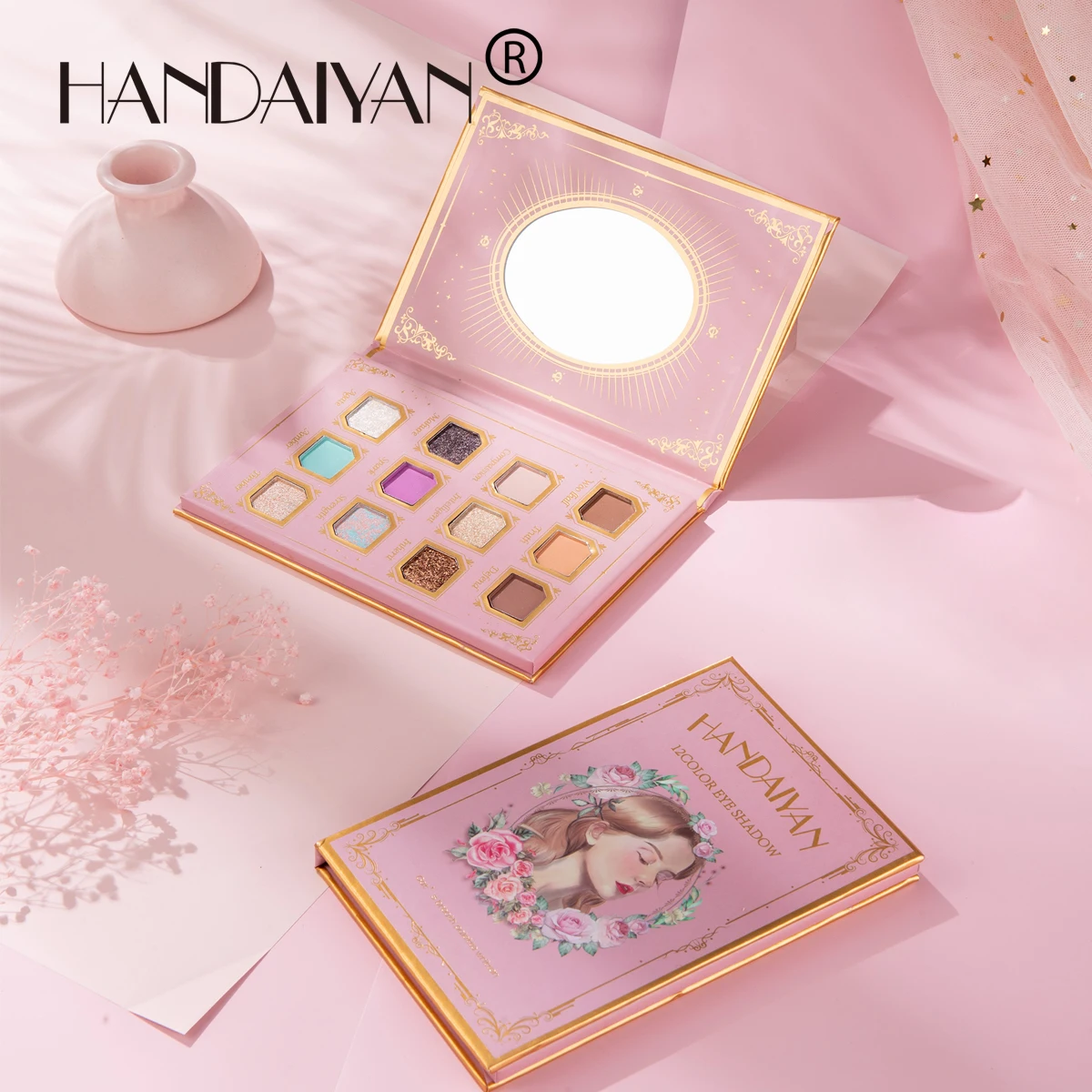 HANDAIYAN Wholesale 12 Colors Eyeshadow Palette Glitter Matte Classical High Pigment Vegan Makeup Cosmetic