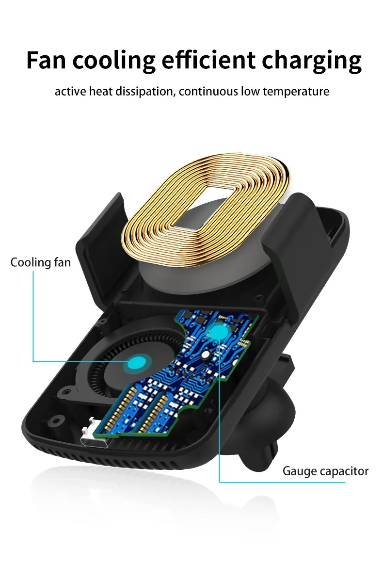Air-cooling wireless charger electric bike battery charger , on board type c car charger