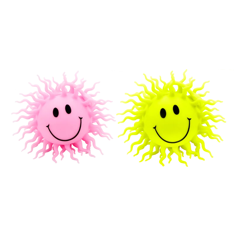 Wholesale custom 5inch puffer stress ball squishy Smile face light ball toy