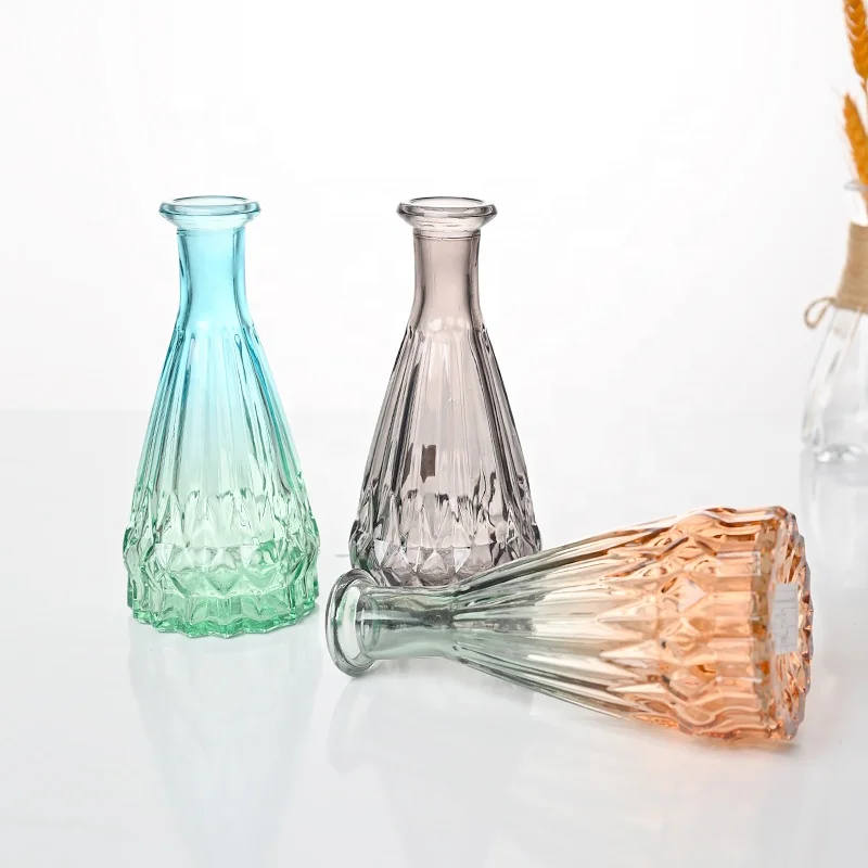 1 Flower Table Vase Colorful Home Decor Glass Flower Vase Bottle Bud Vase