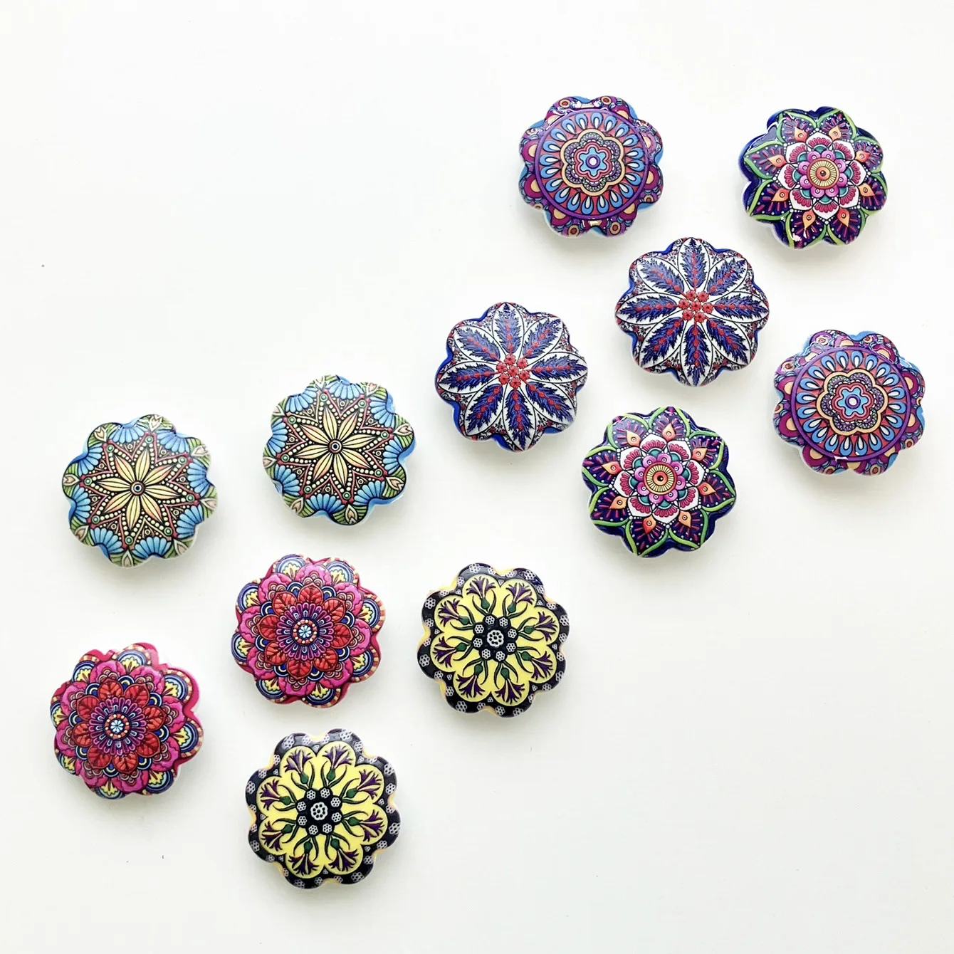 Ins Hot Sale Fridge Magnet New Cute Artistic Sense Of Flowers Texture Embossed Craft Diamine Refrigerator Stickers